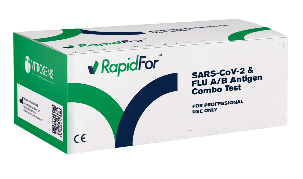 Ekspresdiagnostikas tests,  Covid-19 SARS-CoV-2 + Gripas A/B antigēna tests, 25 testi
