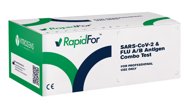 RapidForTM SARS-CoV-2 + FLU A/B Antigen Combo Test, 25 tests