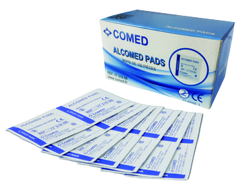Saturated alcomed pads with 70% alcohol