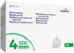 🎁️ [321105] Embecta™ Pen Insulīna injektora adata 4mmx32G, 100pcs